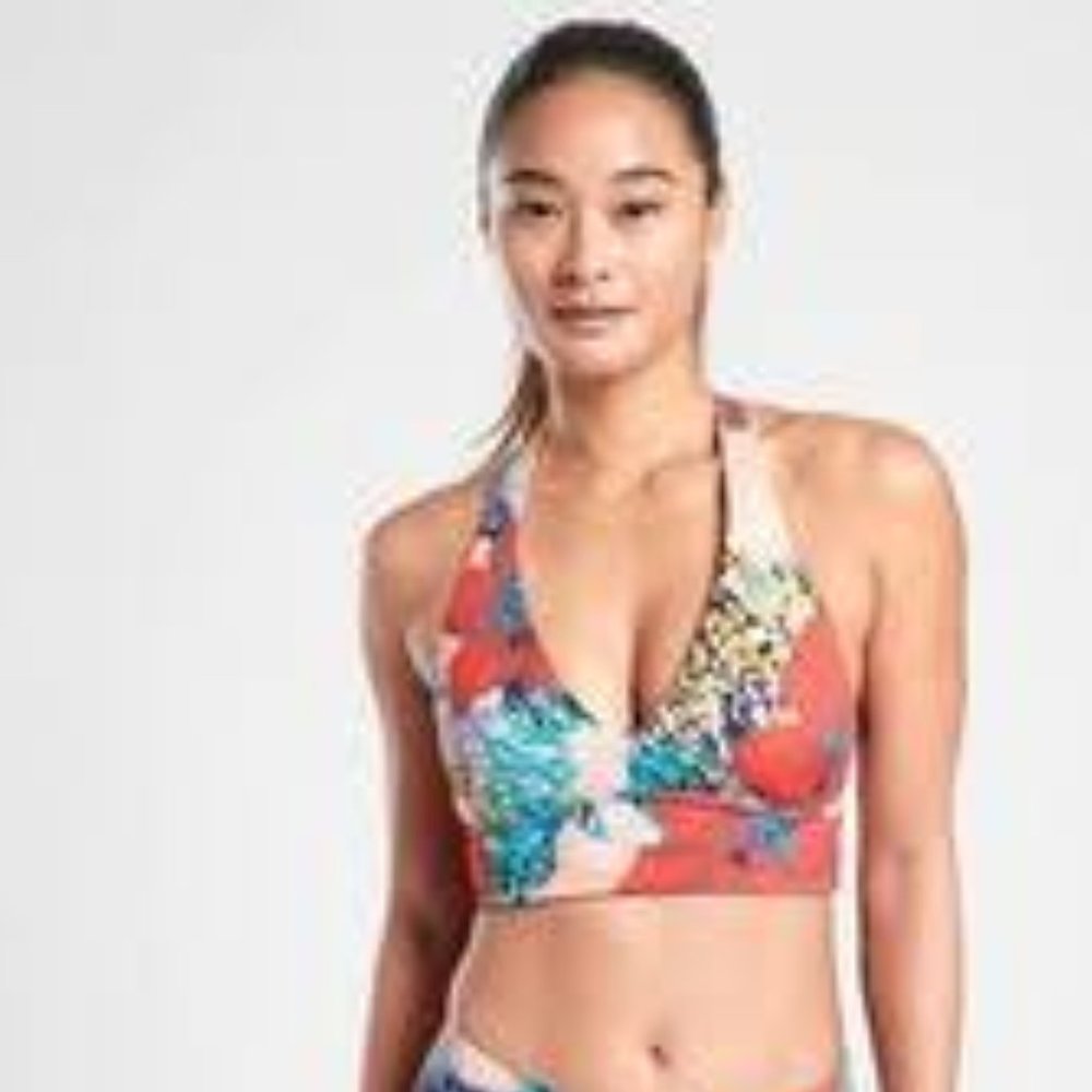 Athleta Plunge Bikini Top -  Size S - Bora Print *NWT